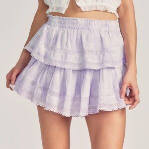 Loveshackfancy purple ruffle skirt